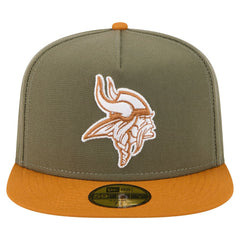 Minnesota Vikings New Era Color Pack A-Frame 59FIFTY Fitted Hat - Olive/Brown for sale