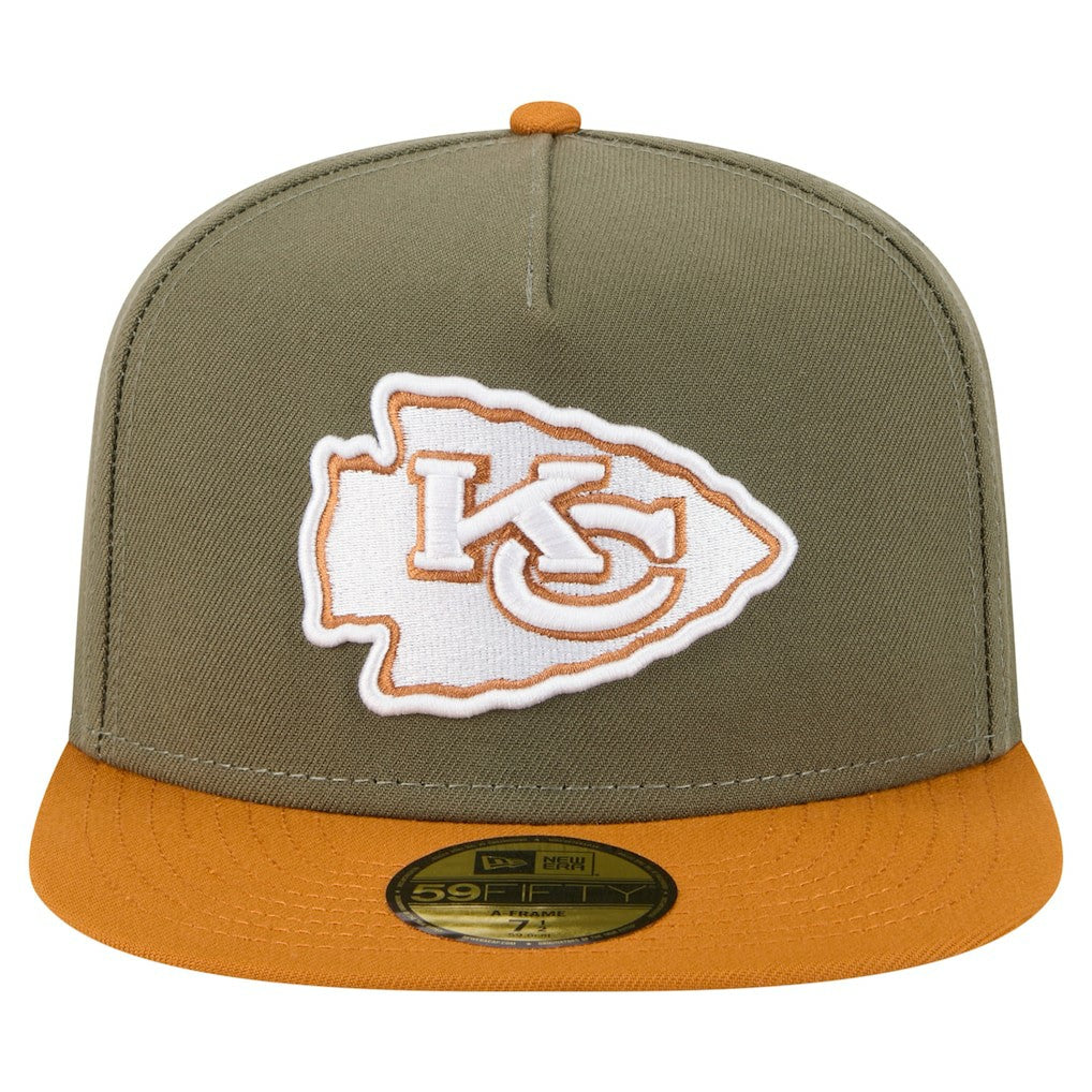 Kansas City Chiefs New Era Color Pack A-Frame 59FIFTY Fitted Hat - Olive/Brown outlet