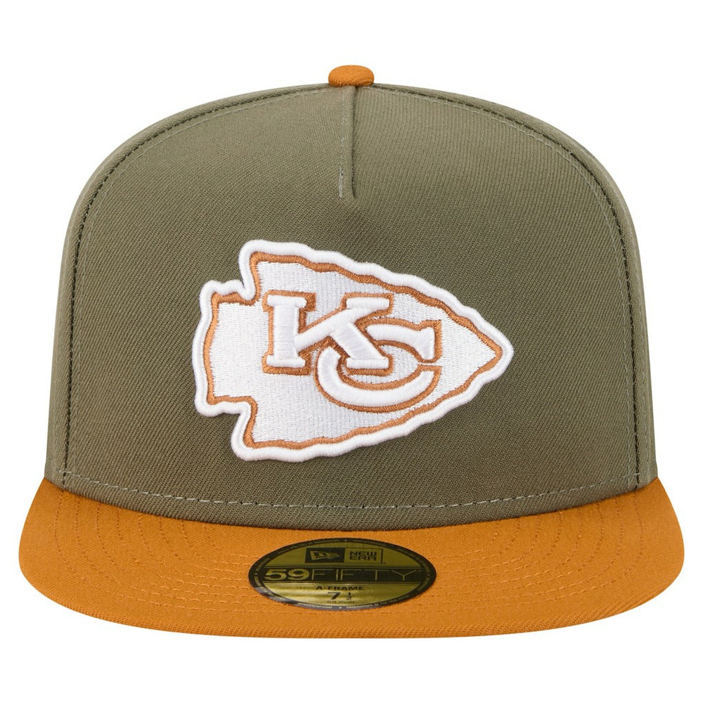 Kansas City Chiefs New Era Color Pack A-Frame 59FIFTY Fitted Hat - Olive/Brown outlet