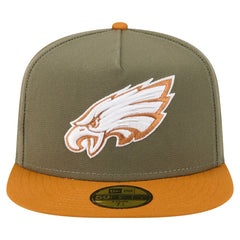 Philadelphia Eagles New Era Color Pack A-Frame 59FIFTY Fitted Hat - Olive/Brown for sale