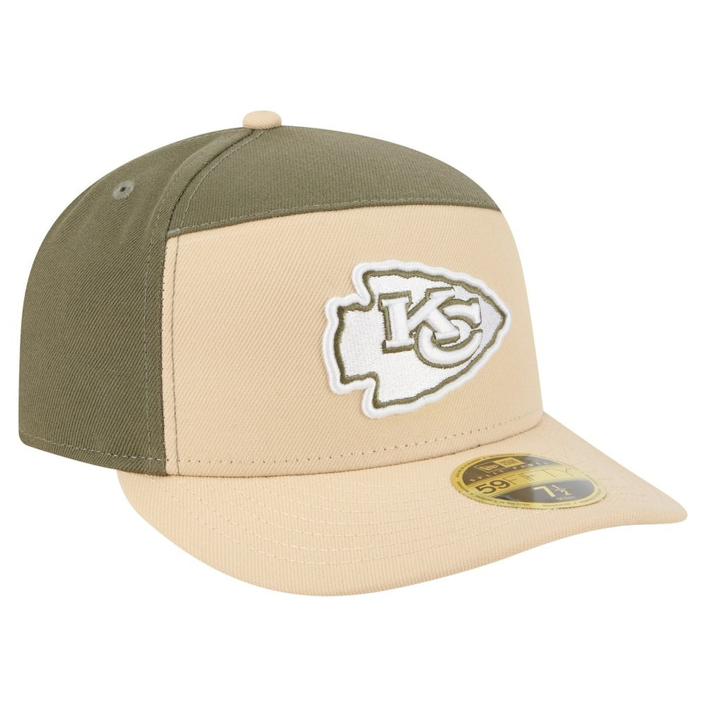 Kansas City Chiefs New Era Two-Tone Color Pack Split Panel 59FIFTY Fitted Hat - Light Beige/Olive outlet