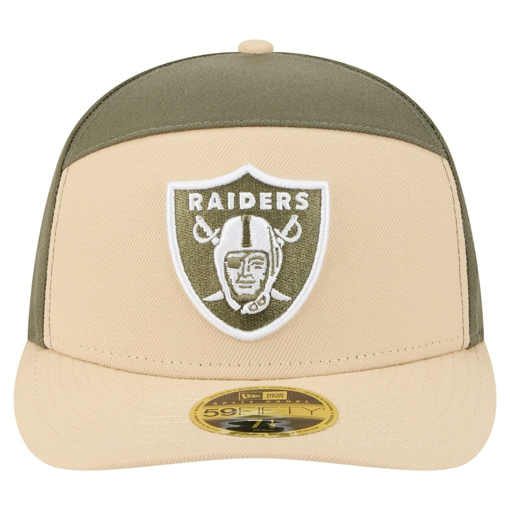 Las Vegas Raiders New Era Two-Tone Color Pack Split Panel 59FIFTY Fitted Hat - Light Beige/Olive cheap