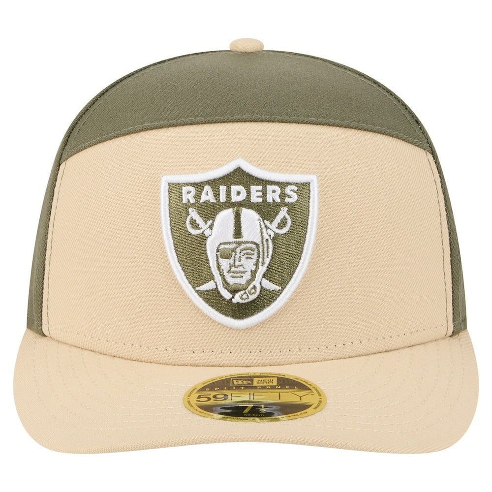 Las Vegas Raiders New Era Two-Tone Color Pack Split Panel 59FIFTY Fitted Hat - Light Beige/Olive cheap