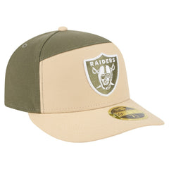 Las Vegas Raiders New Era Two-Tone Color Pack Split Panel 59FIFTY Fitted Hat - Light Beige/Olive cheap