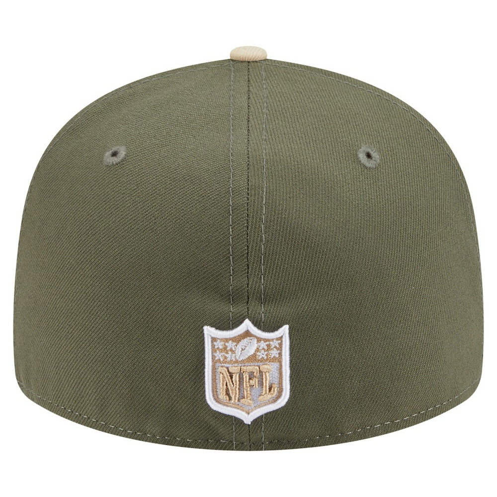 Miami Dolphins New Era Two-Tone Color Pack Split Panel 59FIFTY Fitted Hat - Light Beige/Olive discount