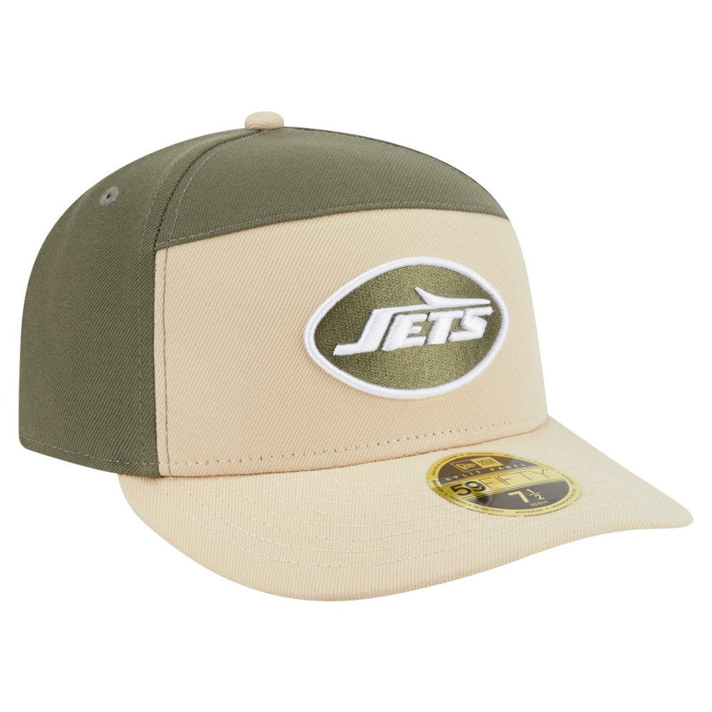 New York Jets New Era Two-Tone Color Pack Split Panel 59FIFTY Fitted Hat - Light Beige/Olive outlet