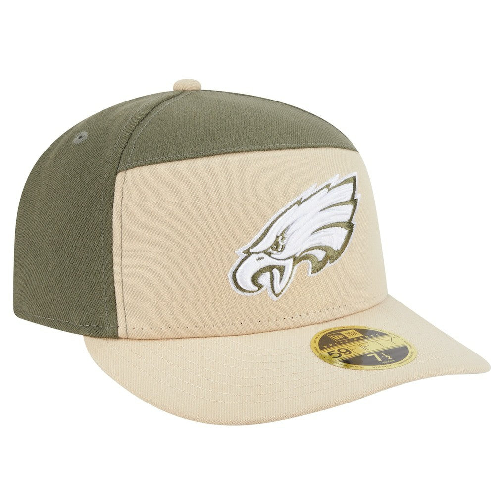 Philadelphia Eagles New Era Two-Tone Color Pack Split Panel 59FIFTY Fitted Hat - Light Beige/Olive outlet