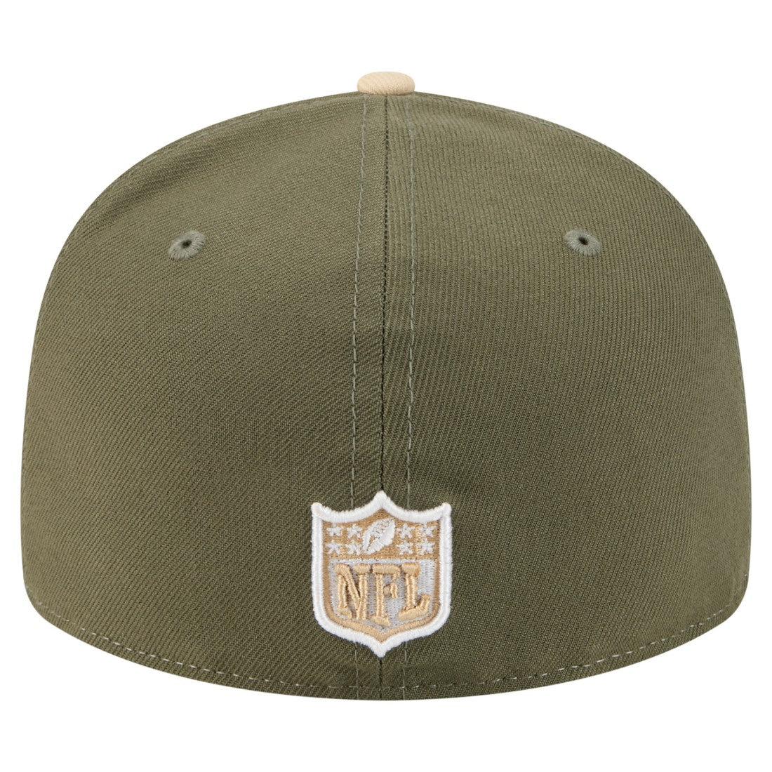 Green Bay Packers New Era Two-Tone Color Pack Split Panel 59FIFTY Fitted Hat - Light Beige/Olive for sale