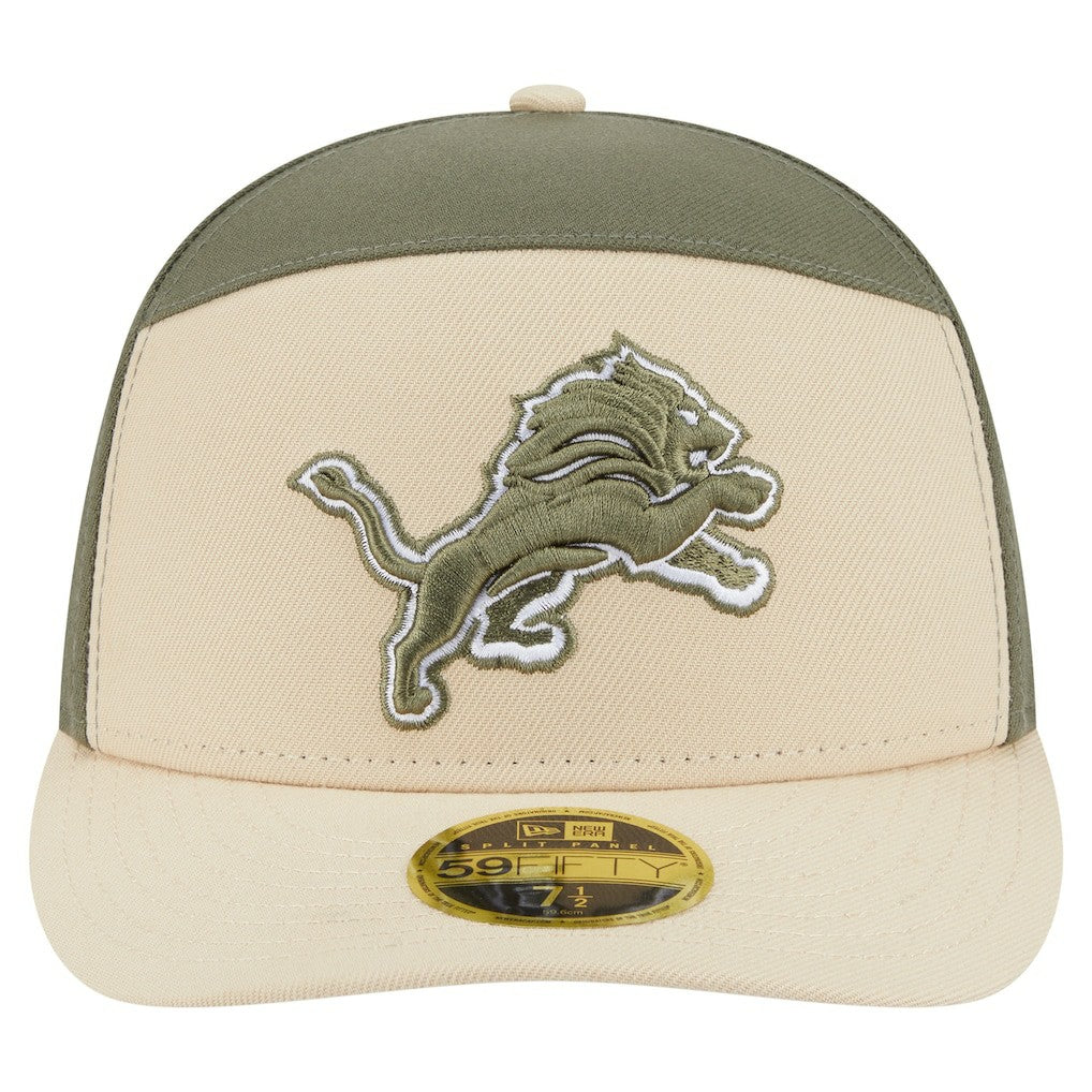 Detroit Lions New Era Two-Tone Color Pack Split Panel 59FIFTY Fitted Hat - Light Beige/Olive for sale