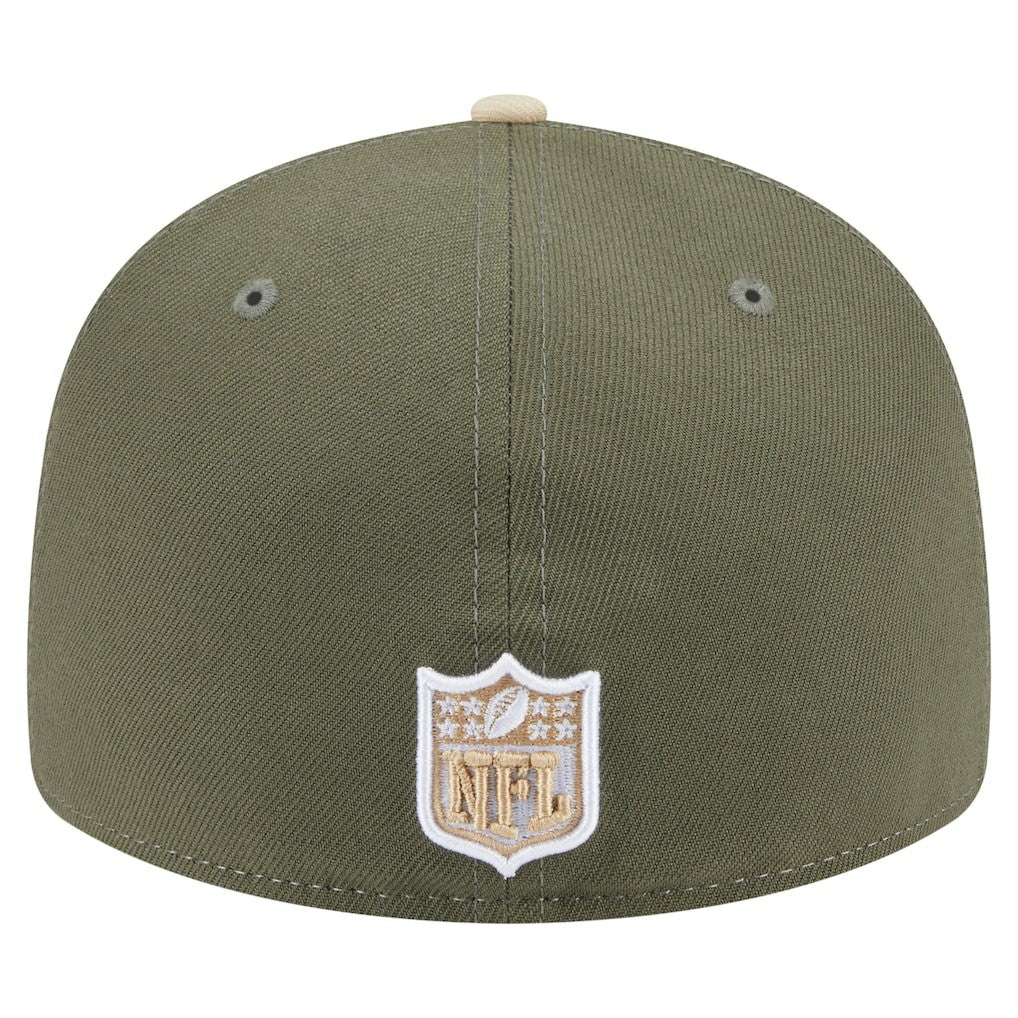 Detroit Lions New Era Two-Tone Color Pack Split Panel 59FIFTY Fitted Hat - Light Beige/Olive for sale