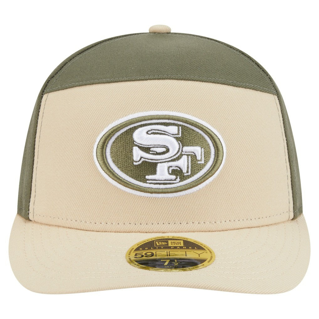 San Francisco 49ers New Era Two-Tone Color Pack Split Panel 59FIFTY Fitted Hat - Light Beige/Olive sale