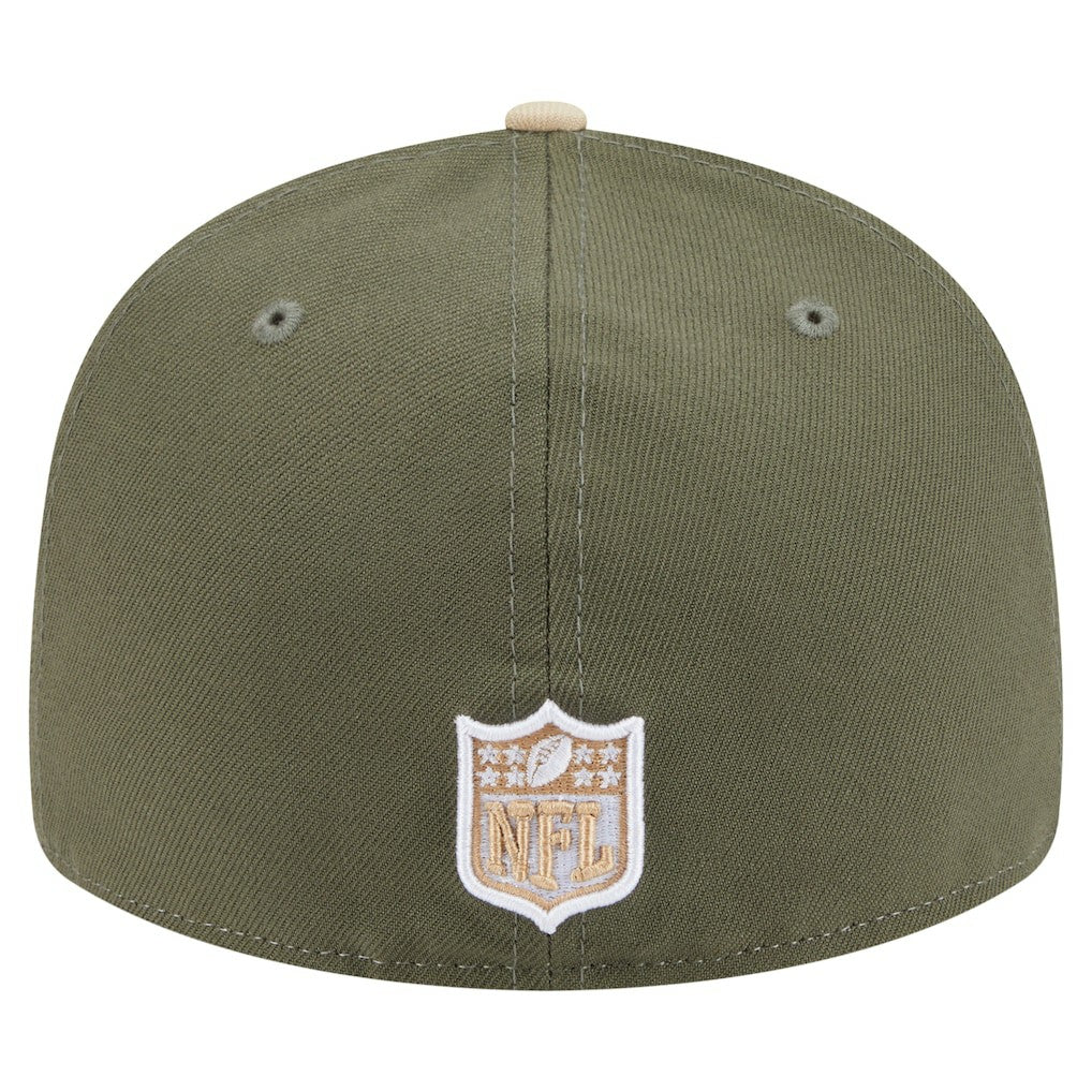 San Francisco 49ers New Era Two-Tone Color Pack Split Panel 59FIFTY Fitted Hat - Light Beige/Olive sale