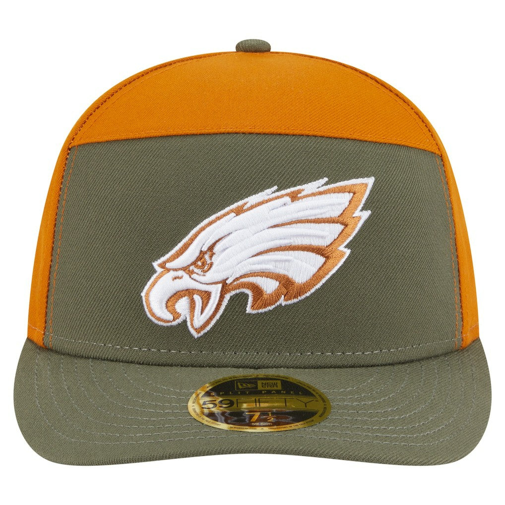 Philadelphia Eagles New Era Two-Tone Color Pack Split Panel 59FIFTY Fitted Hat - Olive/Brown sale
