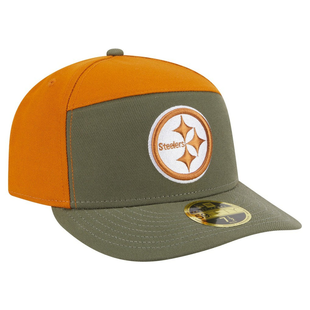 Pittsburgh Steelers New Era Two-Tone Color Pack Split Panel 59FIFTY Fitted Hat - Olive/Brown sale