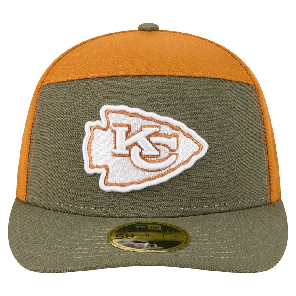Kansas City Chiefs New Era Two-Tone Color Pack Split Panel 59FIFTY Fitted Hat - Olive/Brown on sale