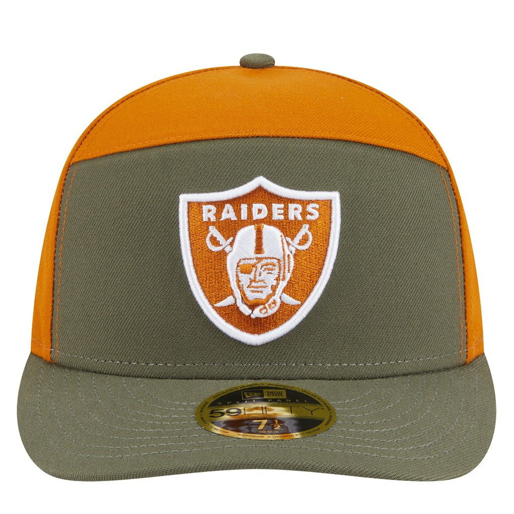 Las Vegas Raiders New Era Two-Tone Color Pack Split Panel 59FIFTY Fitted Hat - Olive/Brown cheap