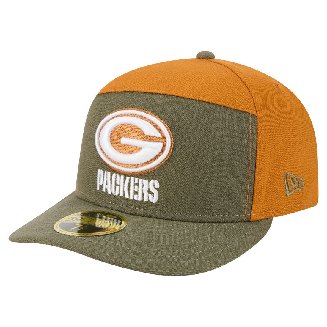 Green Bay Packers New Era Two-Tone Color Pack Split Panel 59FIFTY Fitted Hat - Olive/Brown outlet