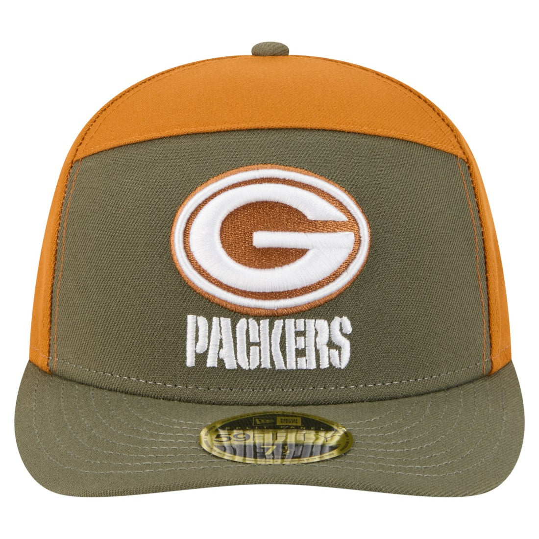 Green Bay Packers New Era Two-Tone Color Pack Split Panel 59FIFTY Fitted Hat - Olive/Brown outlet