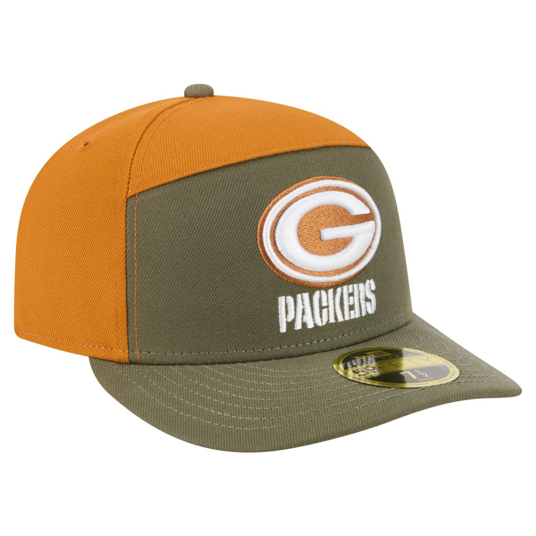 Green Bay Packers New Era Two-Tone Color Pack Split Panel 59FIFTY Fitted Hat - Olive/Brown outlet