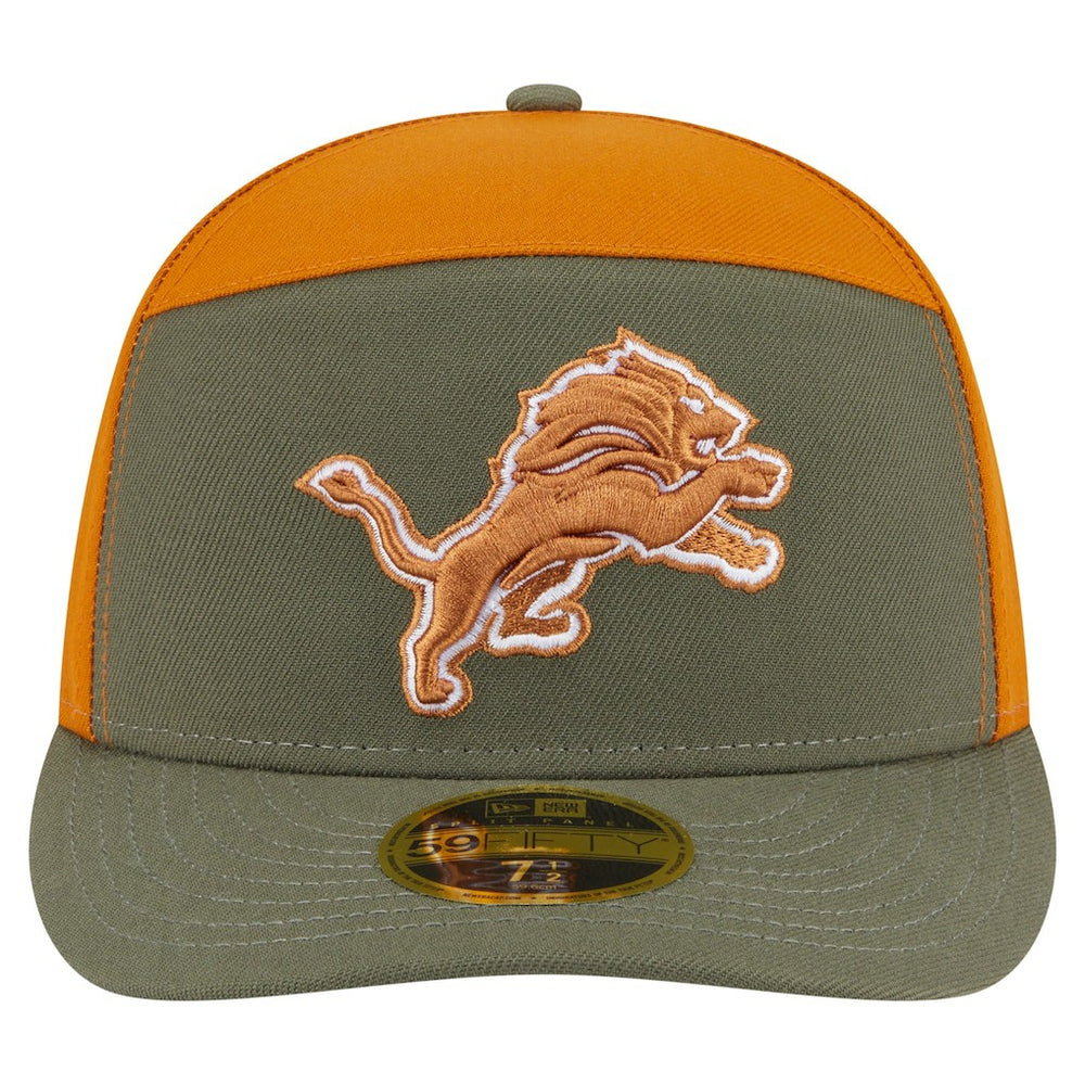 Detroit Lions New Era Two-Tone Color Pack Split Panel 59FIFTY Fitted Hat - Olive/Brown cheap