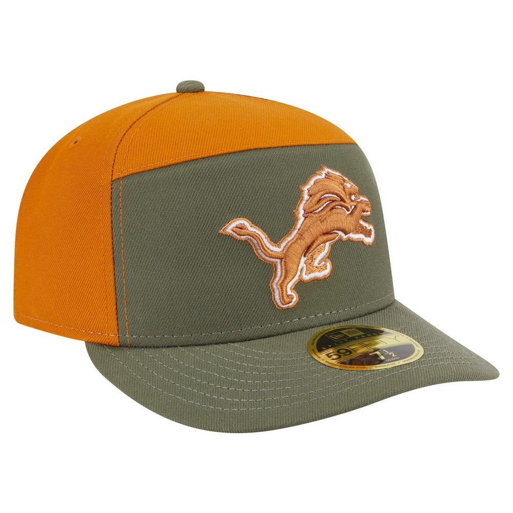 Detroit Lions New Era Two-Tone Color Pack Split Panel 59FIFTY Fitted Hat - Olive/Brown cheap