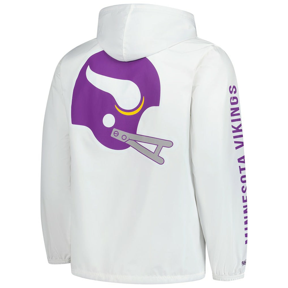 Minnesota Vikings Vintage Logo Coaches Full-Snap Hoodie Jacket - White discount