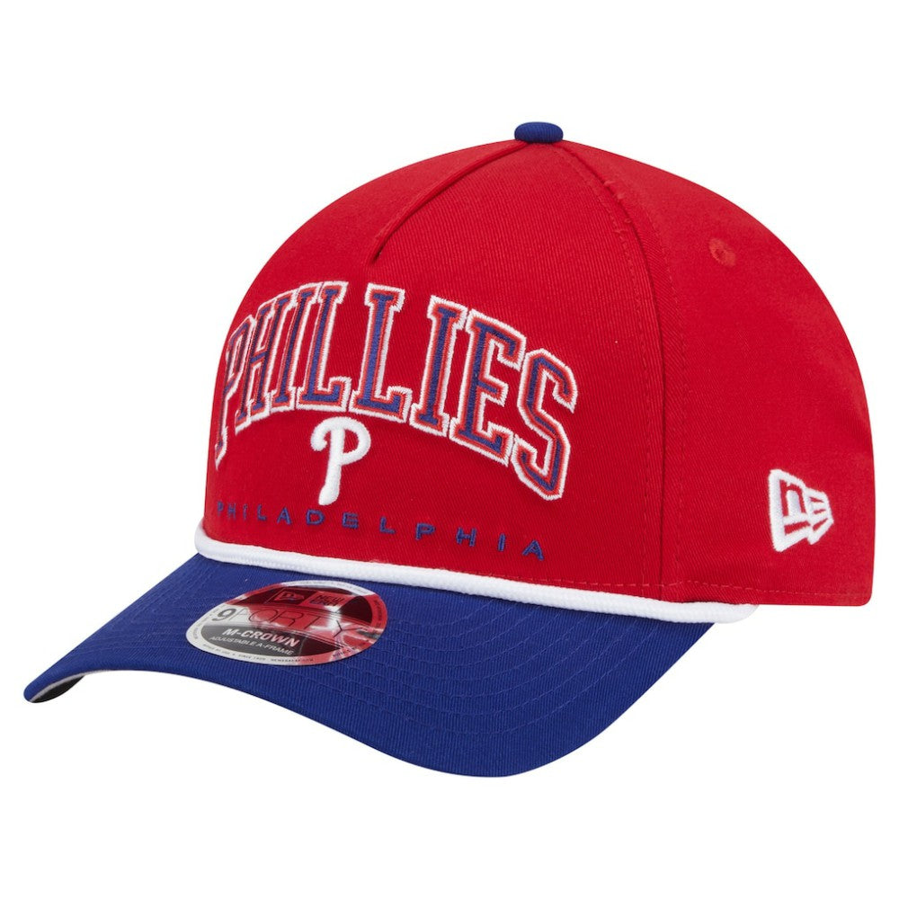 Philadelphia Phillies Arch 9FORTY A-Frame M-Crown Adjustable Hat - Red/Royal | New Era