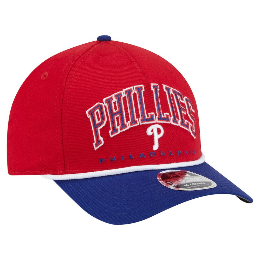 Philadelphia Phillies Arch 9FORTY A-Frame M-Crown Adjustable Hat - Red/Royal | New Era