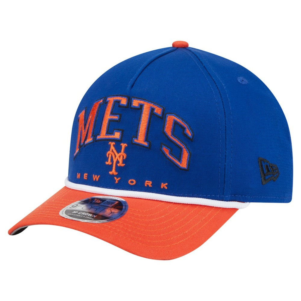 New York Mets Arch 9FORTY A-Frame M-Crown Adjustable Hat - Royal/Orange | New Era