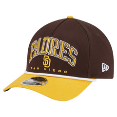 San Diego Padres Arch 9FORTY A-Frame M-Crown Adjustable Hat - Brown/Gold | New Era