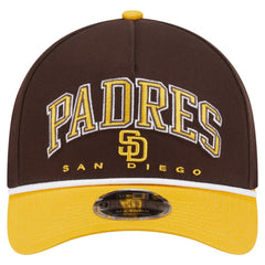 San Diego Padres Arch 9FORTY A-Frame M-Crown Adjustable Hat - Brown/Gold | New Era