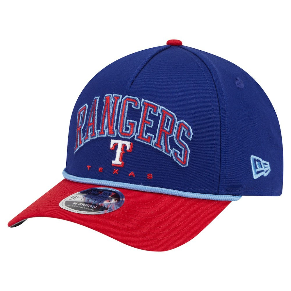 Texas Rangers Arch 9FORTY A-Frame M-Crown Adjustable Hat - Royal/Red | New Era