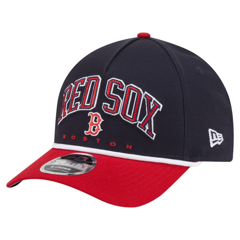 Boston Red Sox Arch 9FORTY A-Frame M-Crown Adjustable Hat - Navy/Red | New Era