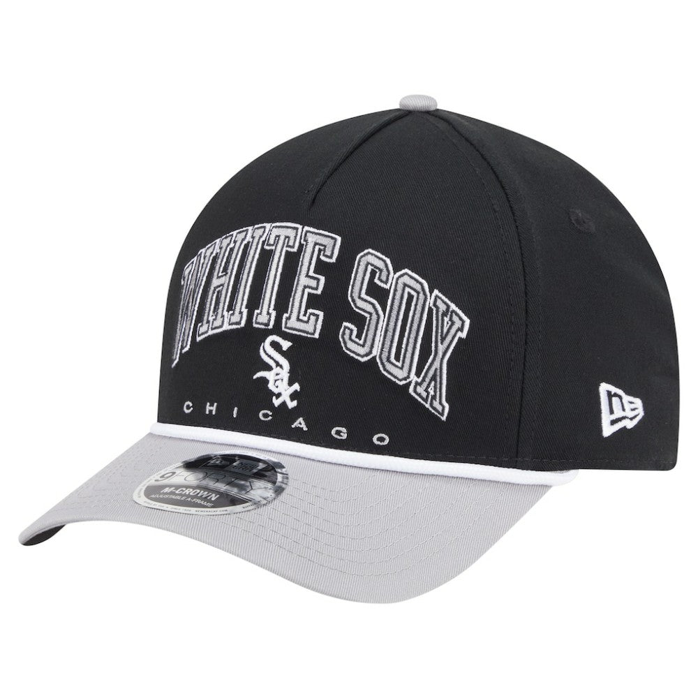 Chicago White Sox Arch 9FORTY A-Frame M-Crown Adjustable Hat - Black/Gray | New Era