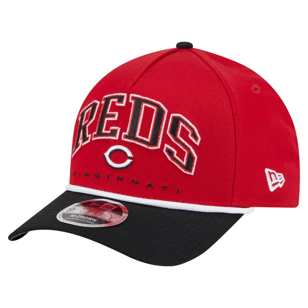 Cincinnati Reds Arch 9FORTY A-Frame M-Crown Adjustable Hat - Red/Black | New Era