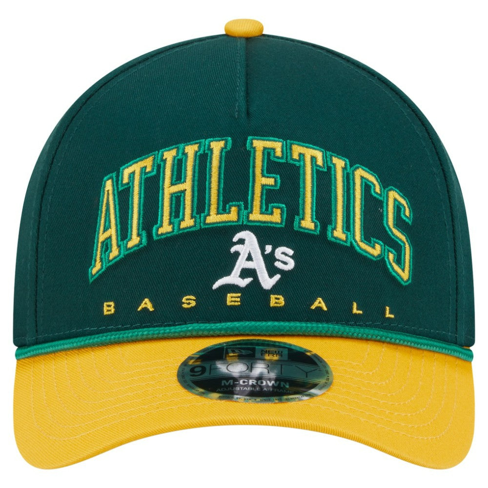 Athletics Arch 9FORTY A-Frame M-Crown Adjustable Hat - Green/Gold | New Era