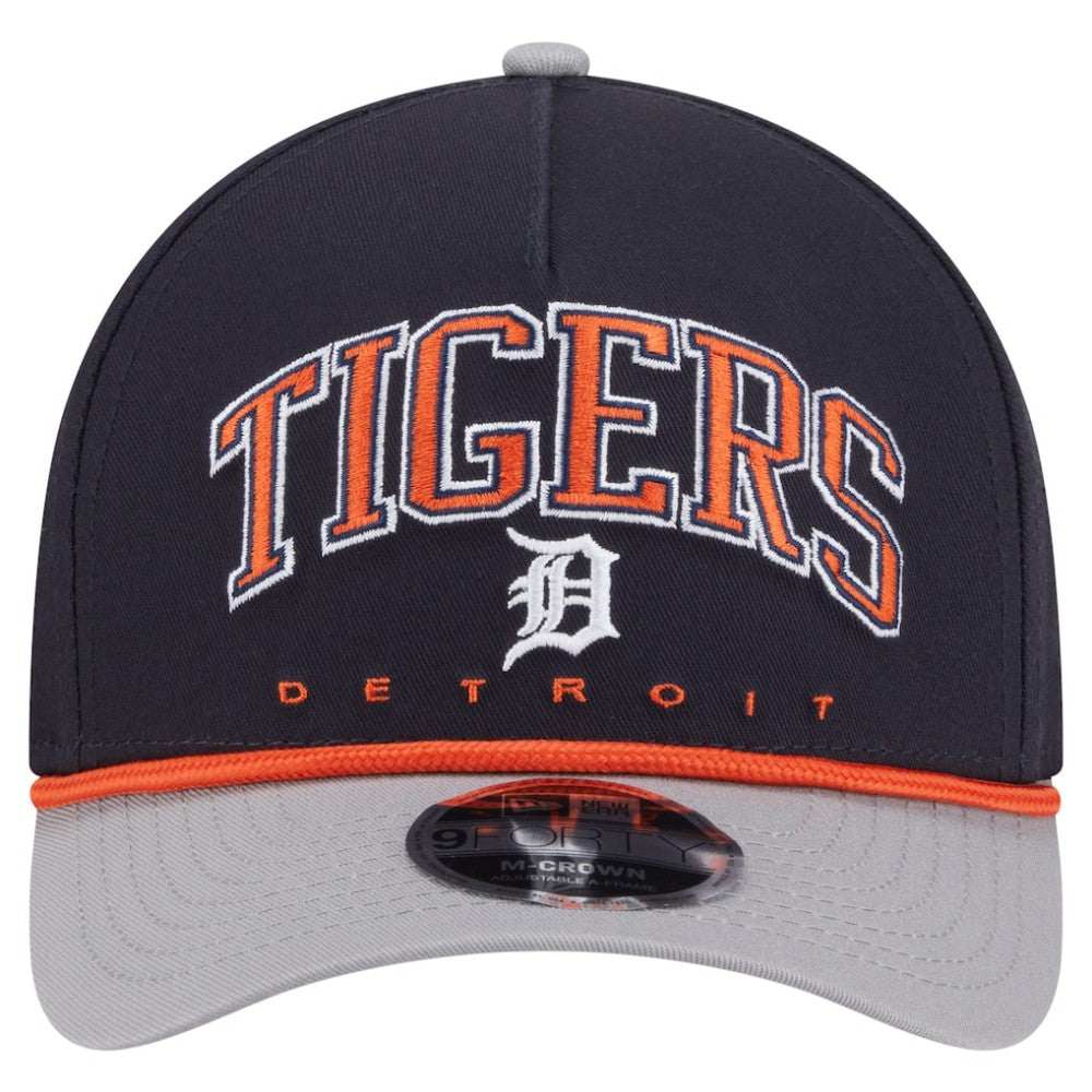 Detroit Tigers Arch 9FORTY A-Frame M-Crown Adjustable Hat - Navy/Gray | New Era