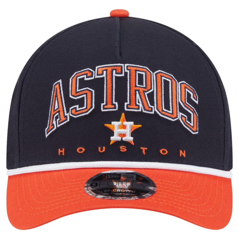 Houston Astros Arch 9FORTY A-Frame M-Crown Adjustable Hat - Navy/Orange | New Era