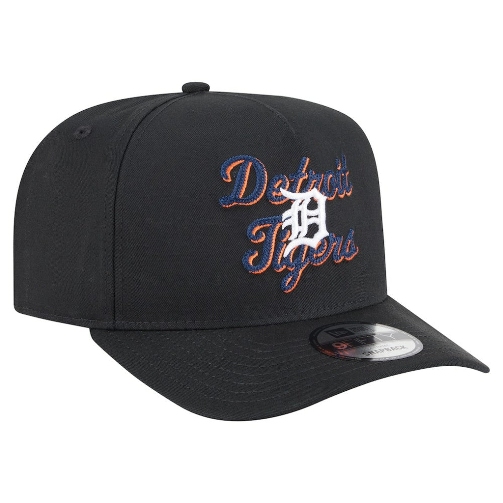 Detroit Tigers Chainstitch 9FIFTY A-Frame Snapback Hat - Black | New Era