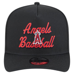 Los Angeles Angels Chainstitch 9FIFTY A-Frame Snapback Hat - Black | New Era