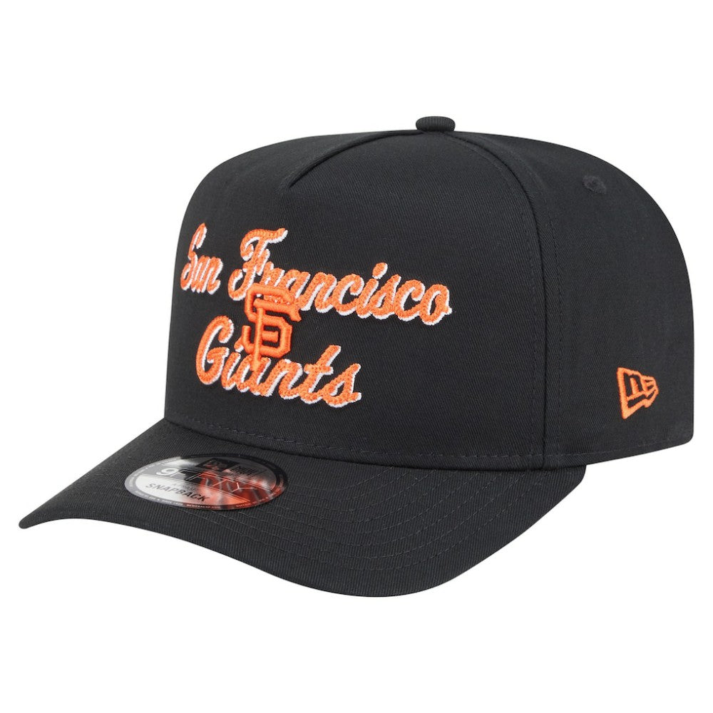 San Francisco Giants Chainstitch 9FIFTY A-Frame Snapback Hat - Black | New Era