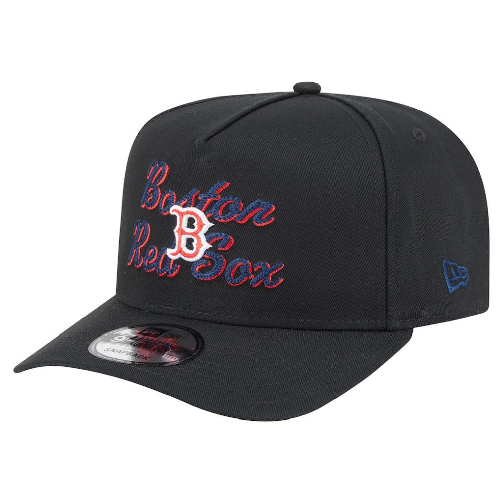 Boston Red Sox Chainstitch 9FIFTY A-Frame Snapback Hat - Black | New Era