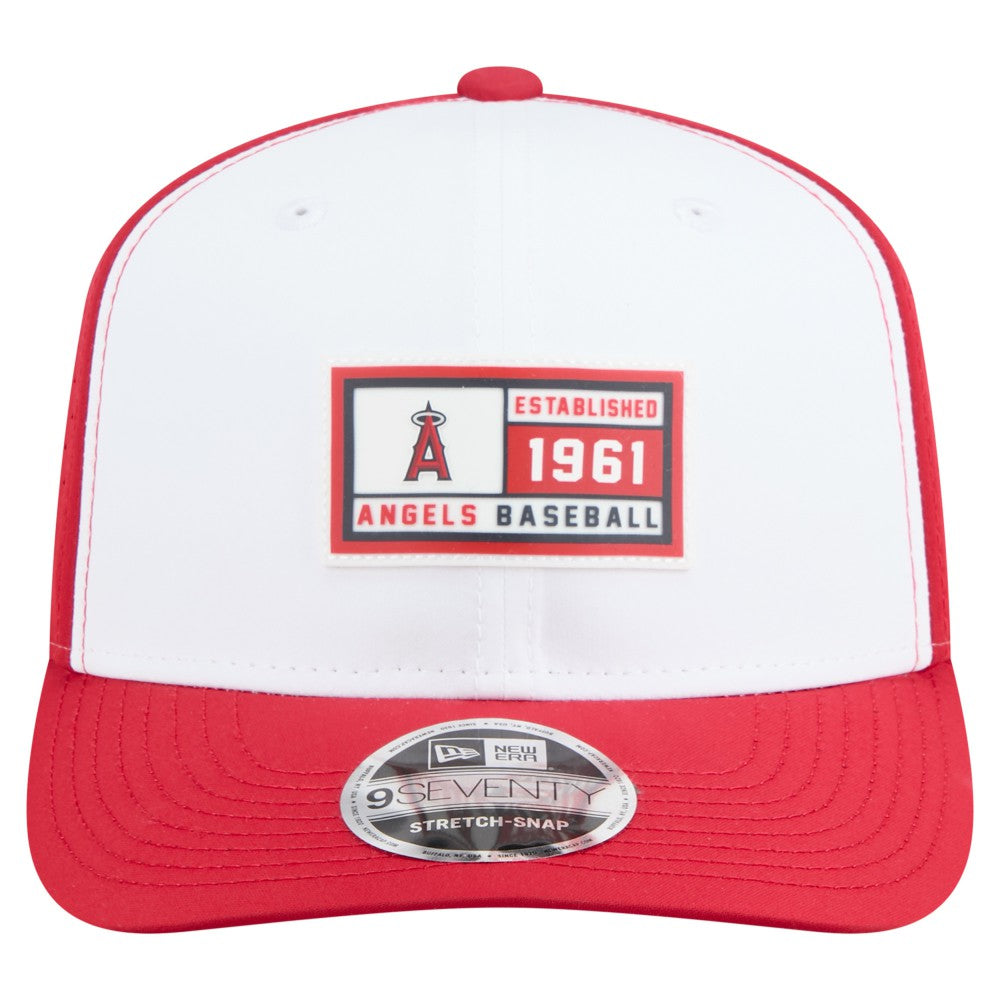 Los Angeles Angels Established Patch 9SEVENTY Adjustable Hat - White/Red | New Era