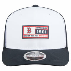 Boston Red Sox Established Patch 9SEVENTY Adjustable Hat - White/Navy | New Era