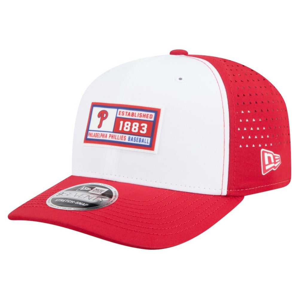 Philadelphia Phillies Established Patch 9SEVENTY Adjustable Hat - White/Red | New Era