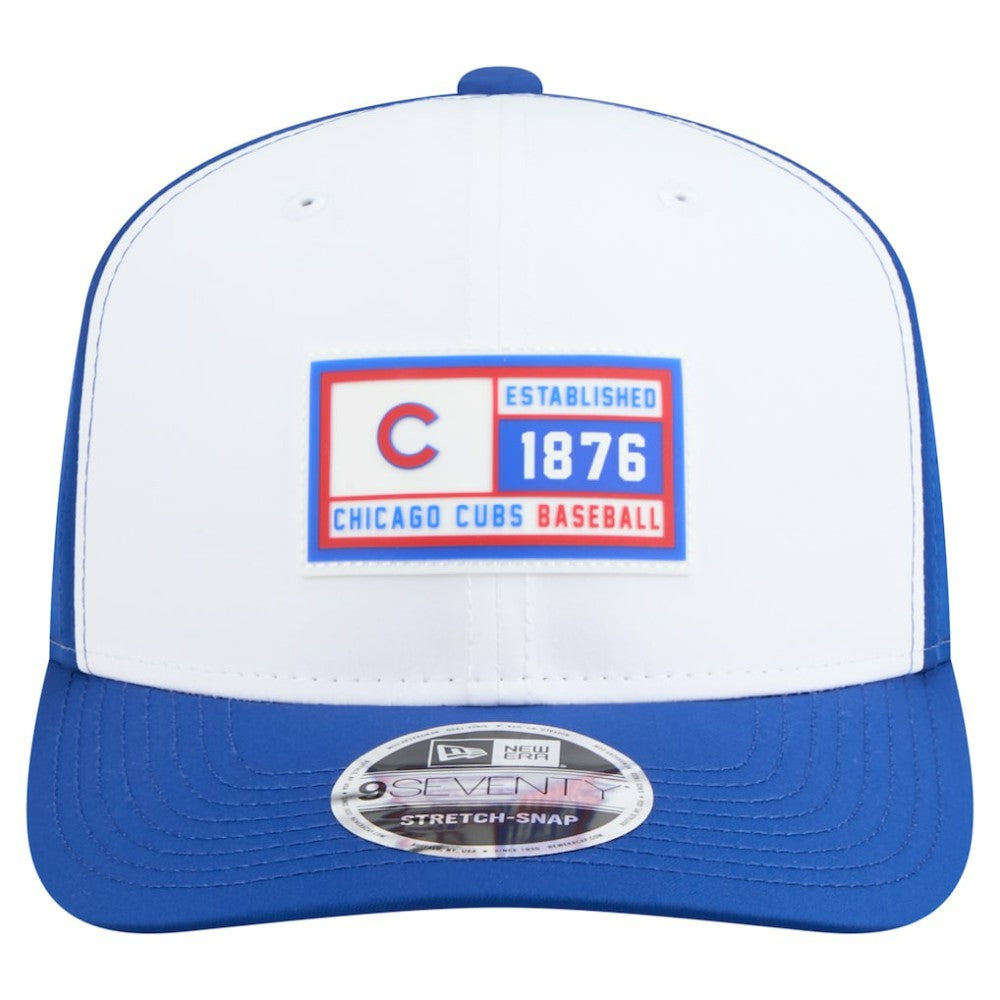 Chicago Cubs Established Patch 9SEVENTY Adjustable Hat - White/Royal | New Era