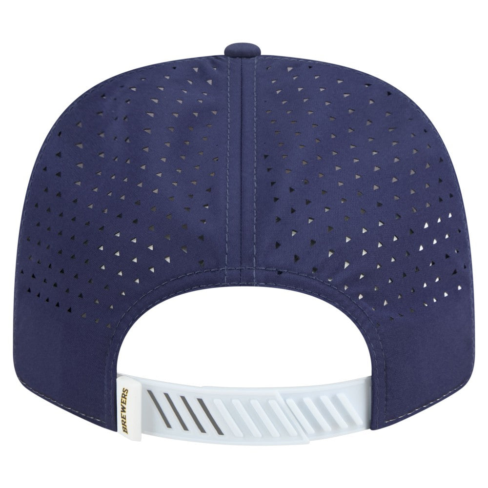 Milwaukee Brewers Established Patch 9SEVENTY Adjustable Hat - White/Navy | New Era