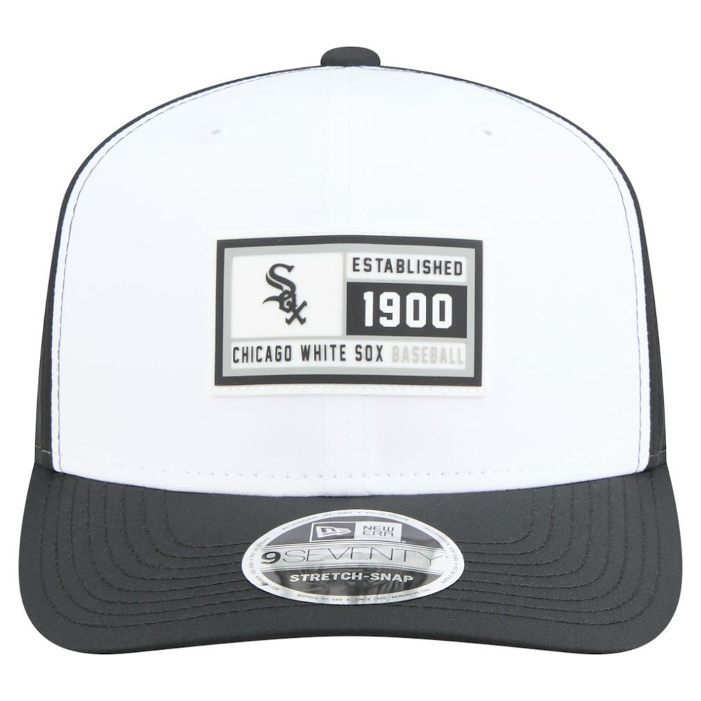 Chicago White Sox Established Patch 9SEVENTY Adjustable Hat - White/Black | New Era