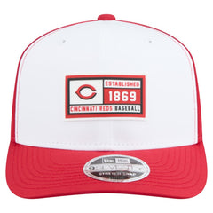 Cincinnati Reds Established Patch 9SEVENTY Adjustable Hat - White/Red | New Era