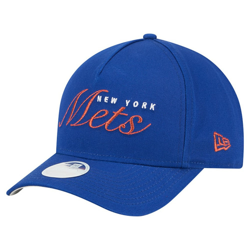New York Mets Women's Metallic A-Frame 9FORTY Adjustable Hat - Royal | New Era